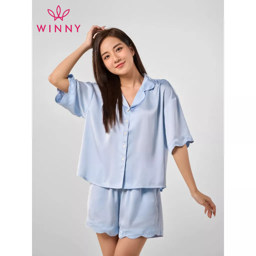 Winny - bộ đồ lụa cộc tay quần đùi mặc nhà 1mnsa23133c