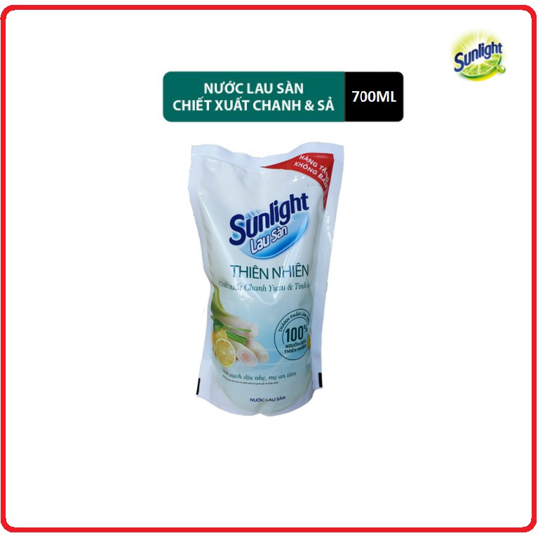 Nước lau sàn sunlight hương chanh sả túi 700ml