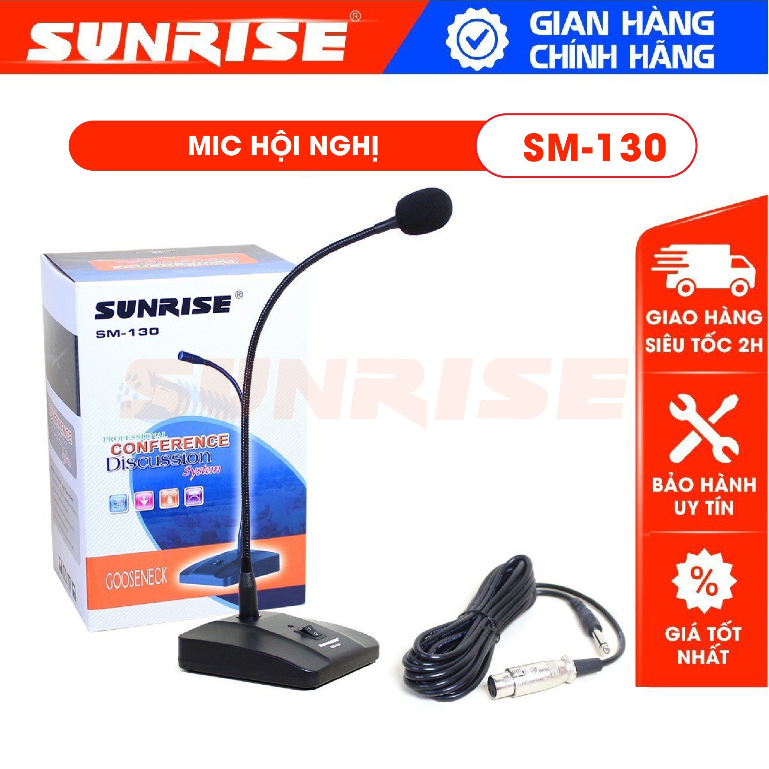 Micro cổ ngỗng hội nghị Sunrise SM-130, Mic dùng tọa đàm họp trực tuyến sử dụng cho phòng họp hội trường - SUNRISE MUSICS
