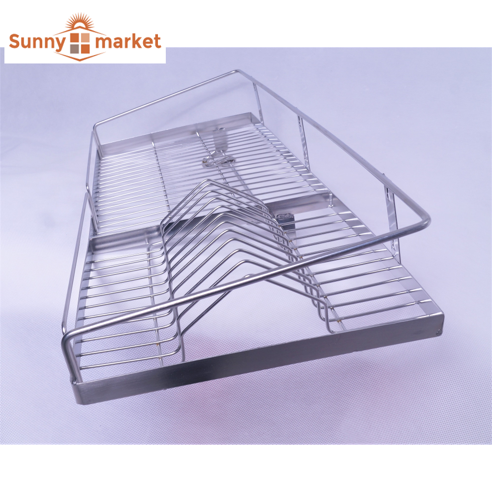 Kệ chén dĩa treo 1 tầng inox la 201 cao cấp kích thước 28x80 cm, kệ chén inox đẹp, chắc chắn