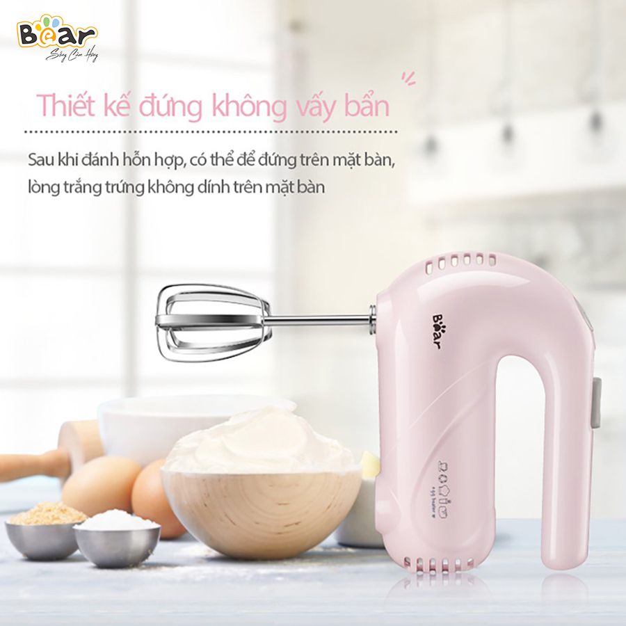 Máy đánh trứng Bear DDQ-A01G1 đa năng, máy trộn bột, máy nhồi bột công suất 125W với 5 tốc độ chính hãng