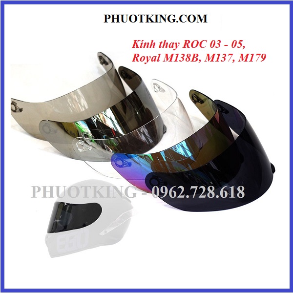 Kính mũ bảo hiểm ROC 03, ROC 05, Royal M138, M137, M179 chính hãng