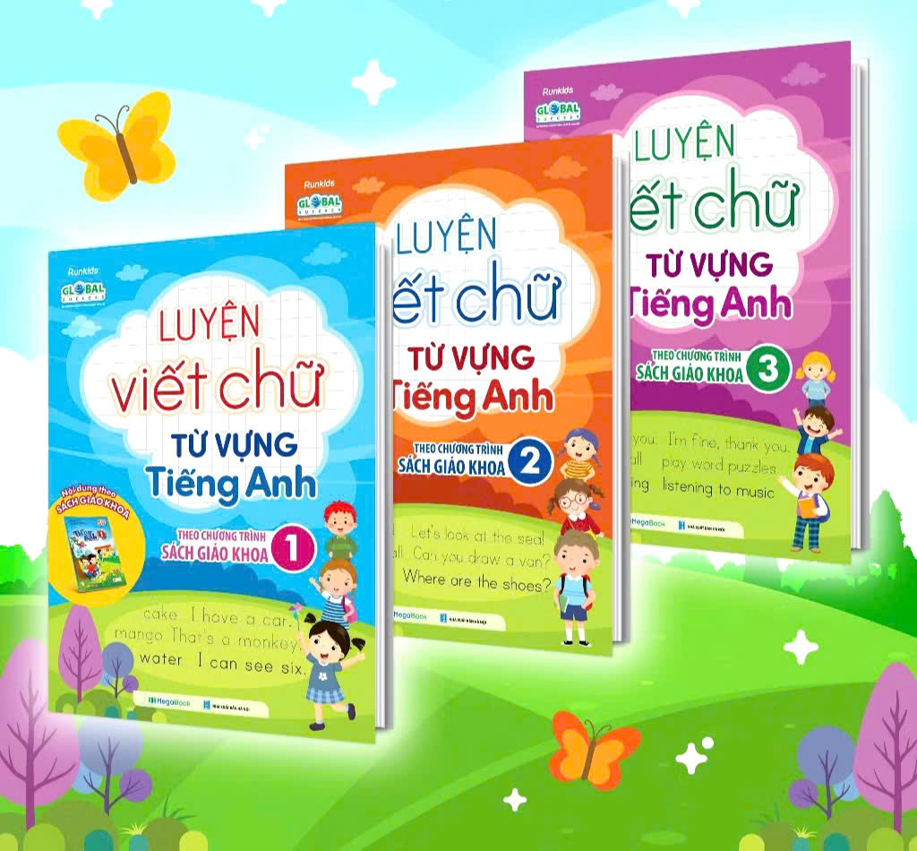 Combo Book for Practicing Writing English Vocabulary According to the Textbook Program for Grades 1, 2, and 3.