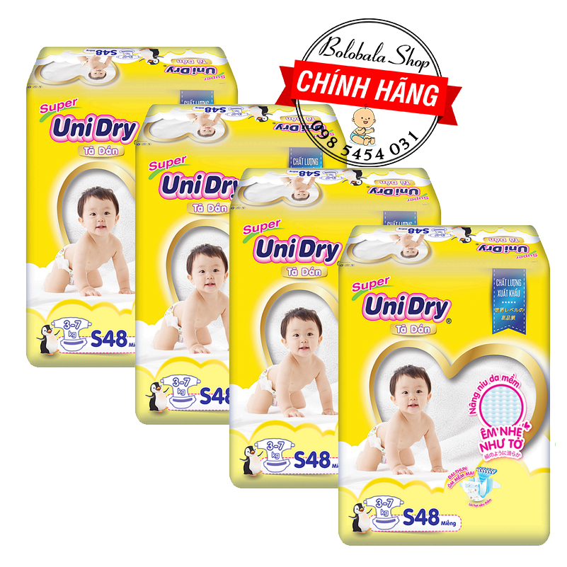 Combo 4 gói tã dán unidry s48/m42/l38/xl34