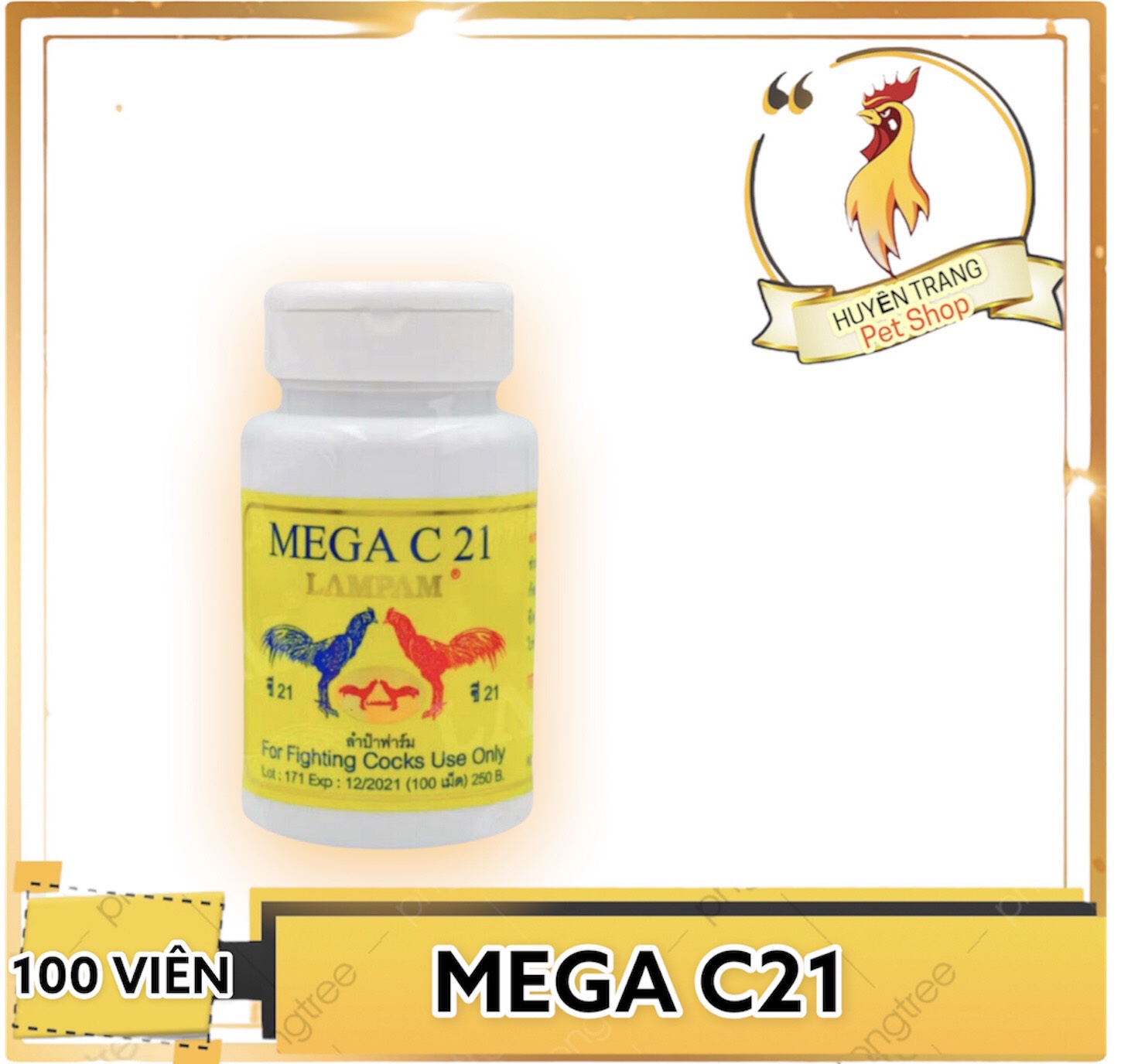 Mega c21 - bồi bổ gân cốt - tăng cường bo đá cho gà 100 viên