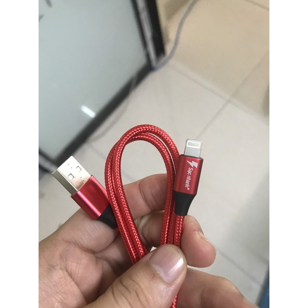 Cáp dù 1m Ip, type, micro sạc nhanh
