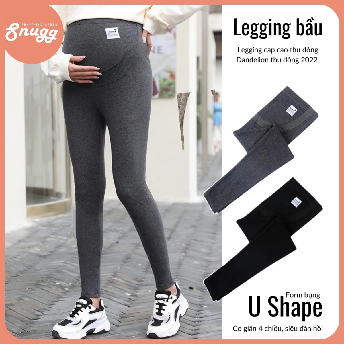 Legging bầu cạp cao u shape dandelion cotton bông thu - đông 2022 snu2006