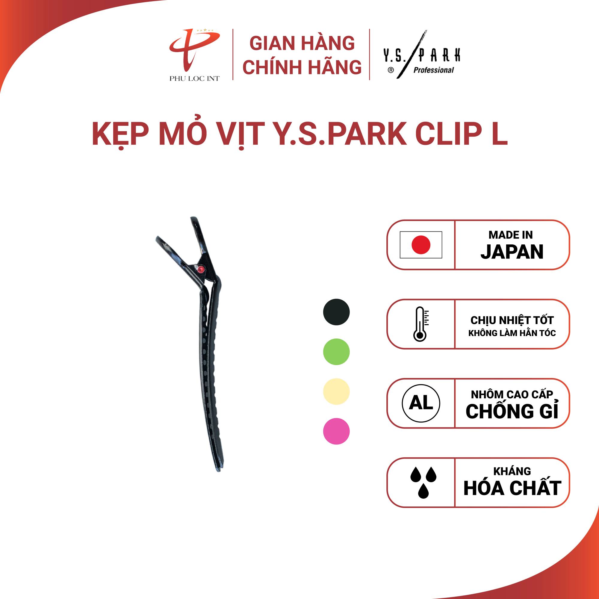 Kẹp mỏ vịt làm tóc YS PARK nhôm chống gỉ kháng hóa chất size L hàng chính hãng