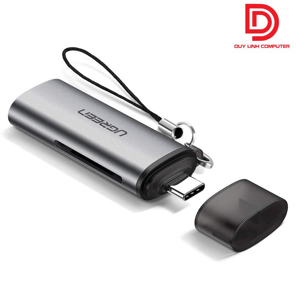 Đầu đọc thẻ nhớ sd/tf chuẩn usb type c ugreen 50704 chính hãng