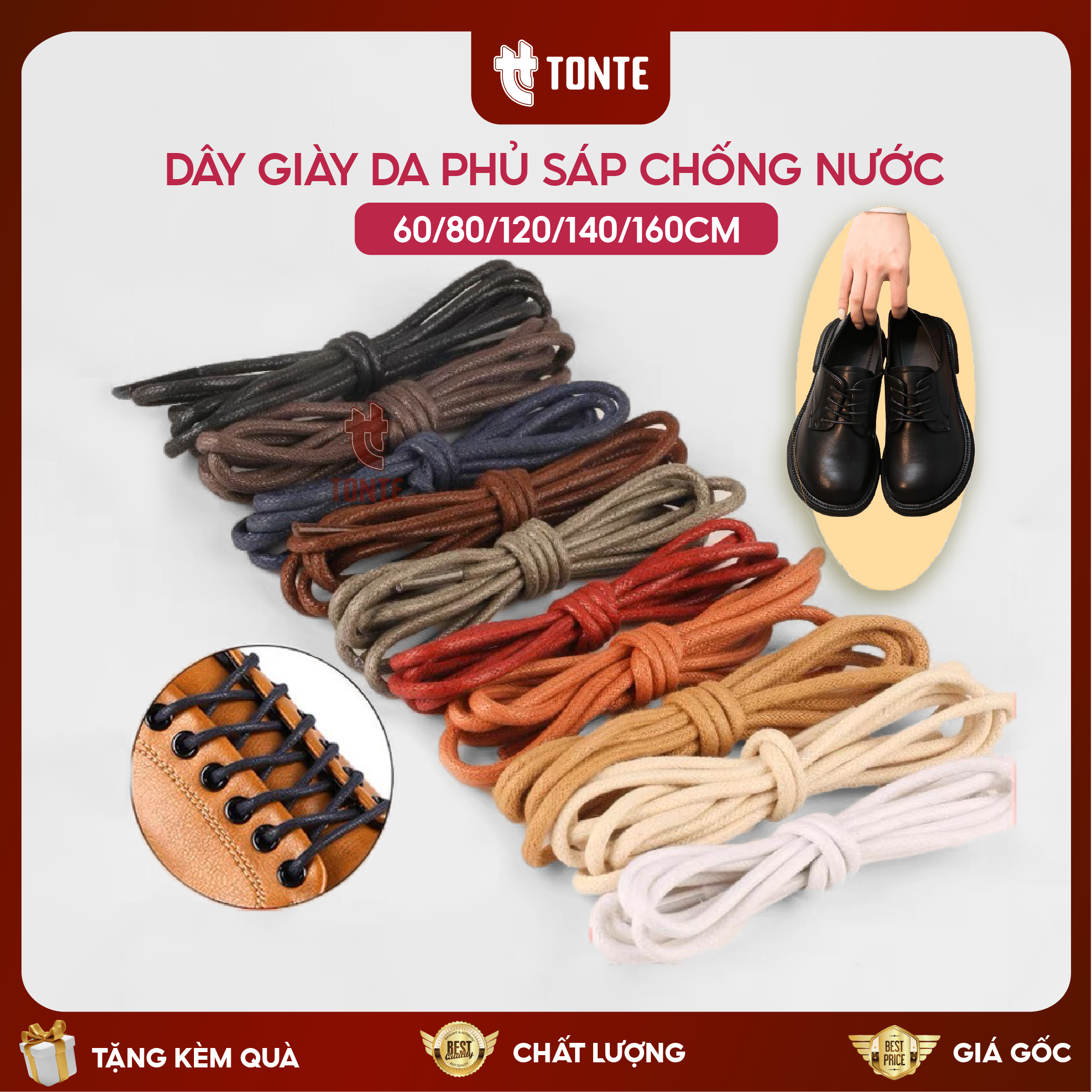 Dây giày sáp tròn cho giày da, giày công sở, giây tây hàng cao cấp