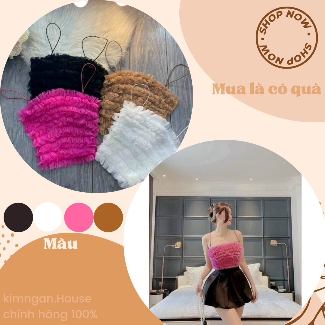 Áo 2 dây nữ kiểu bánh bèo tầng kimngan.house