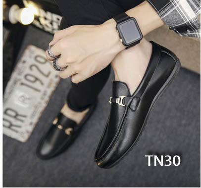 Giày da nam cao cấp phong cách trẻ trung năng động màu đen - tn30