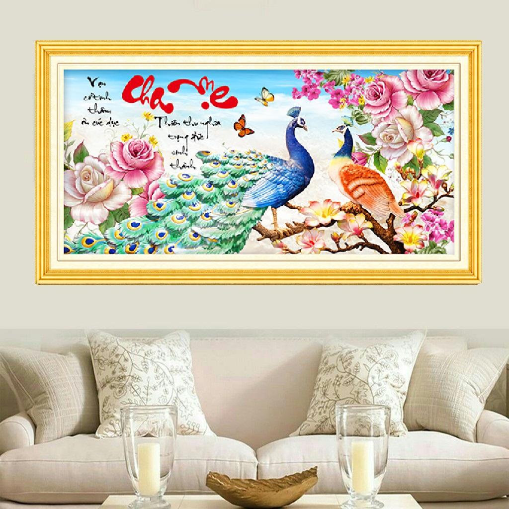 Tranh đính đá mẫu mới cha mẹ-kt: 100x50