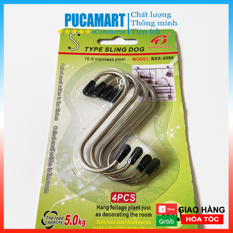 [HCM]Vỉ Móc Hình Chữ S Treo Đồ Tiện Lợi Chất Liệu Thép Không Gỉ, Chữ S Dễ Móc Đồ Đạc Phụ Kiện Chắc Chắn - PucaMart