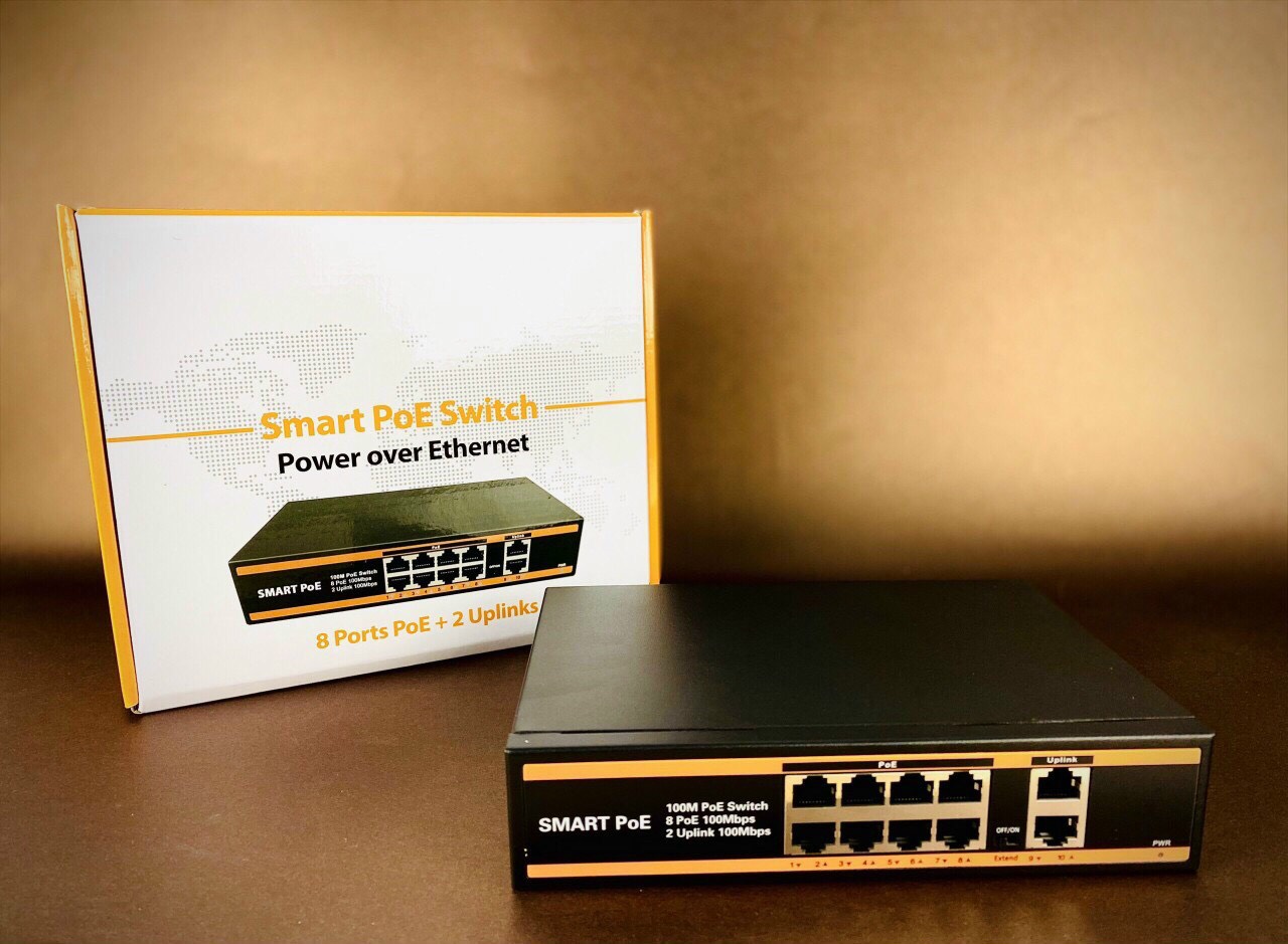 Switch poe Bộ Chia Mạng Smart PoE Switch (8 & 4 Port PoE ) + 2 Ports Uplink