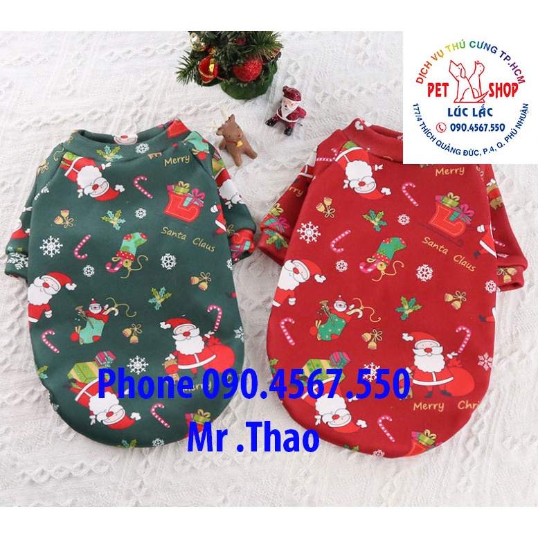 Quần áo giáng sinh chó mèo - áo quần noel cho thú cưng có size 4xl cho thú cưng lớn