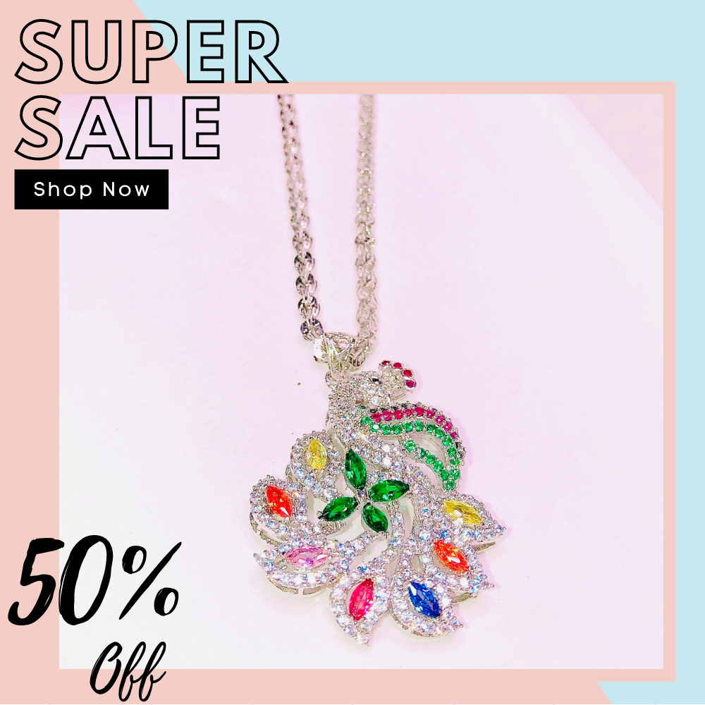 [HCM]Dây chuyền nữ vàng trắng dây chuyền mạ bạch kim cao cấp dây chuyền vàng trắng mặt công đính đá pha lê sang trọng thời trang Trang Sức Miga DL092 - đeo đi tiệc đi đám cưới siêu đẹp