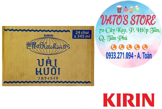 Thùng 24 chai nước uống giải nhiệt Kirin vải muối 345ml / Lốc 6 chai nước uống giải nhiệt Kirin vải muối 345ml