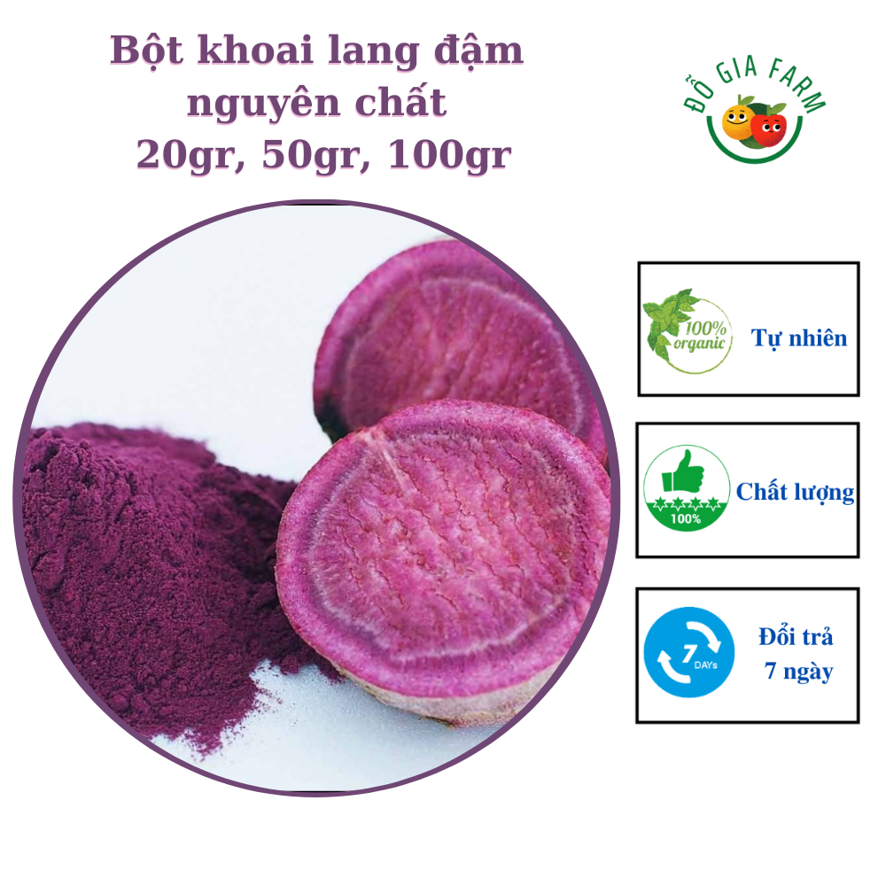 Bột khoai lang tím đậm nguyên chất dùng tạo màu thực phẩm - gói 20g, 50g, 100g