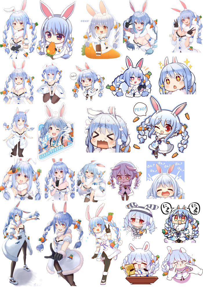 Stickers anime manga Hololive Usada Pekora
