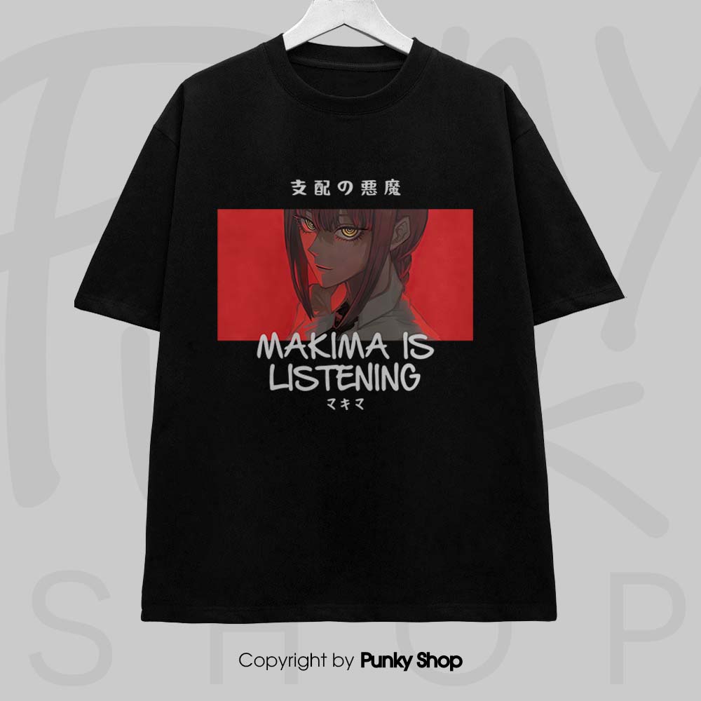 Áo thun Chainsaw Man Makima is Listening ngắn tay
