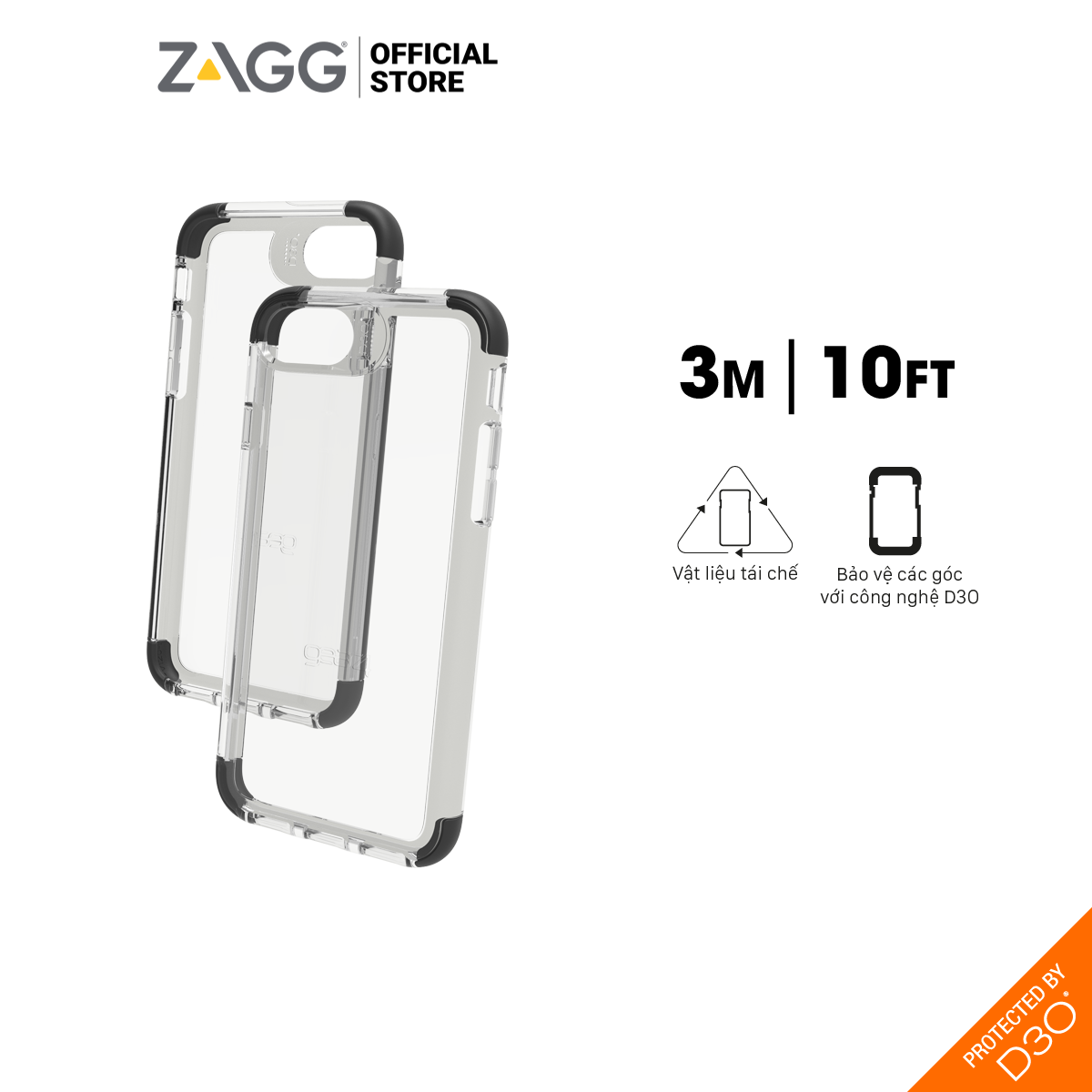 [DUY NHẤT 23.5 - Gift + voucher 15%]Ốp lưng Gear4 Wembley chống sốc lên đến 3m - Công nghệ độc quyền D3O - Mỏng nhẹ thời trang dành cho iPhone 6/7/8