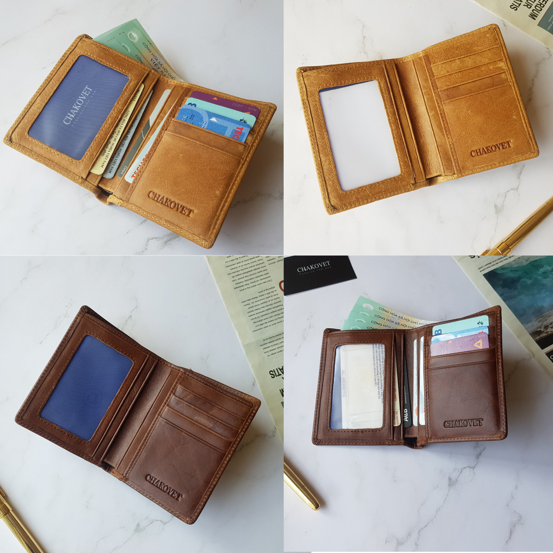 Ví đựng tiền nam da bò Sáp CKV.1125 , Kiểu ví dáng đứng nhiều ngăn có khóa kéo đựng tiền thẻ giấy tờ xe, Bóp nam da bò thật phong cách thời trang nam hàn quốc, bóp da nam da bò Sáp cao cấp
