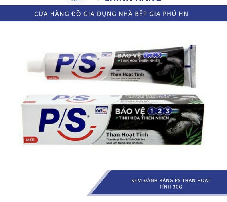 Kem đánh răng PS than tre hoạt tính 30g- Hàng Mini