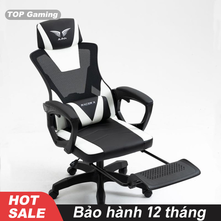 ghế gaming  ghế gaming công thái học Có bàn đạp chân tiện lợi, êm ái và thoải mái Lưng ghế có thể ngả 145°ghế