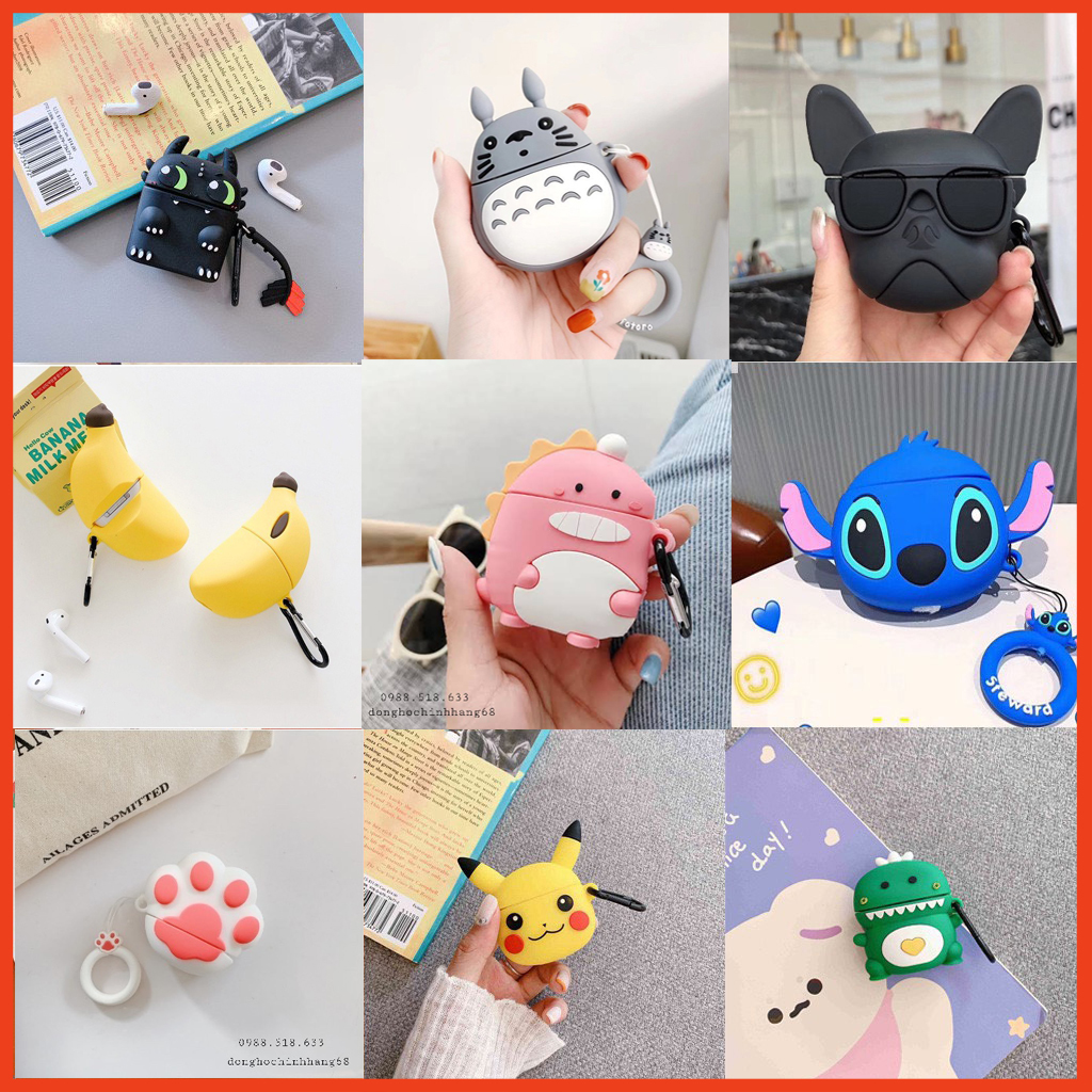 Vỏ bảo vệ bao đựng tai nghe, Case Airpods, Case Airpods 1, Case Airpods 2, Case Airpod PRO, Case i11/ i12/ i18/ i100/ i200 bằng Sillicone dẻo Cao Cấp Chống Bụi Bẩn Va Đập
