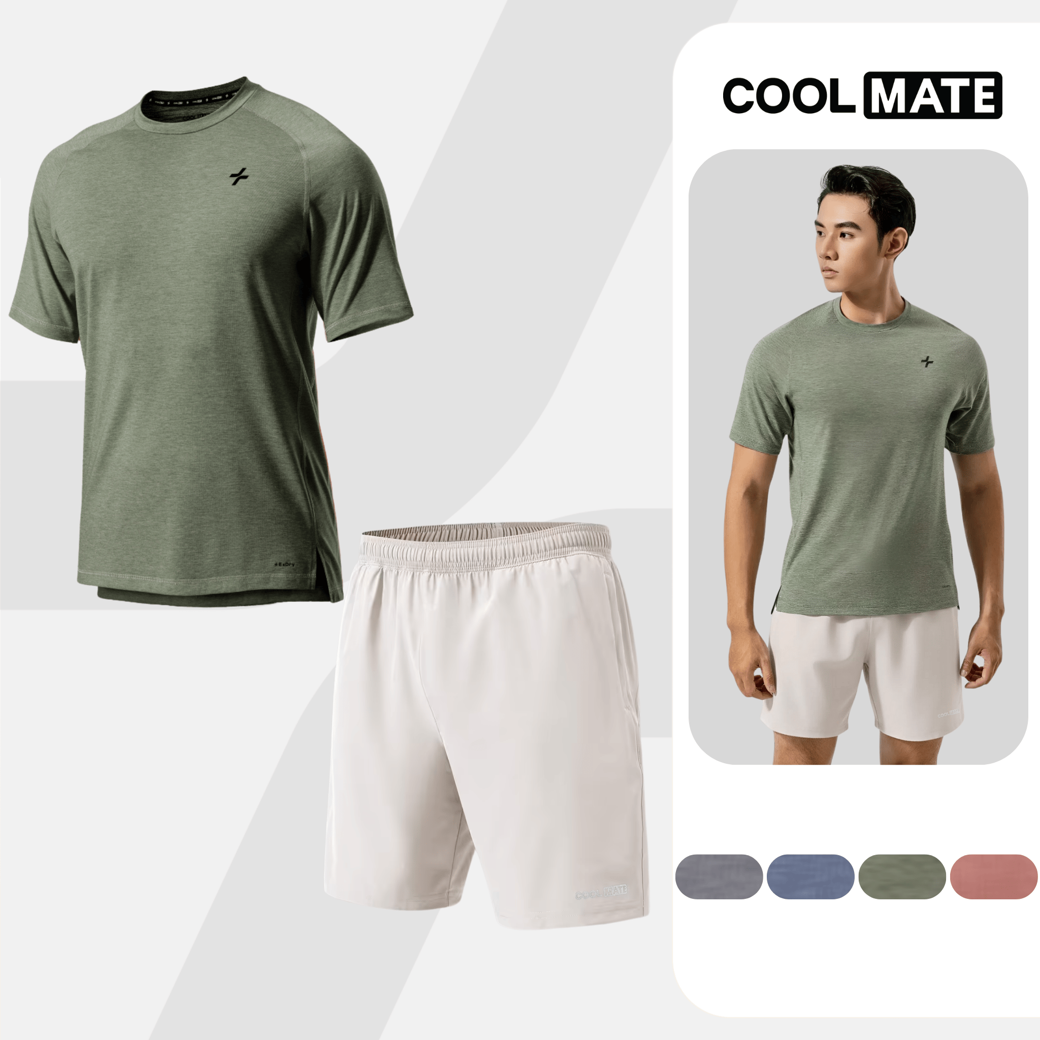 [TẶNG QUÀ ĐƠN TỪ 299K]Set thể thao Áo thun Training Comfort và shorts 7inch đa năng nhanh khô, thoáng khí, set tập gym co giãn tốt Coolmate