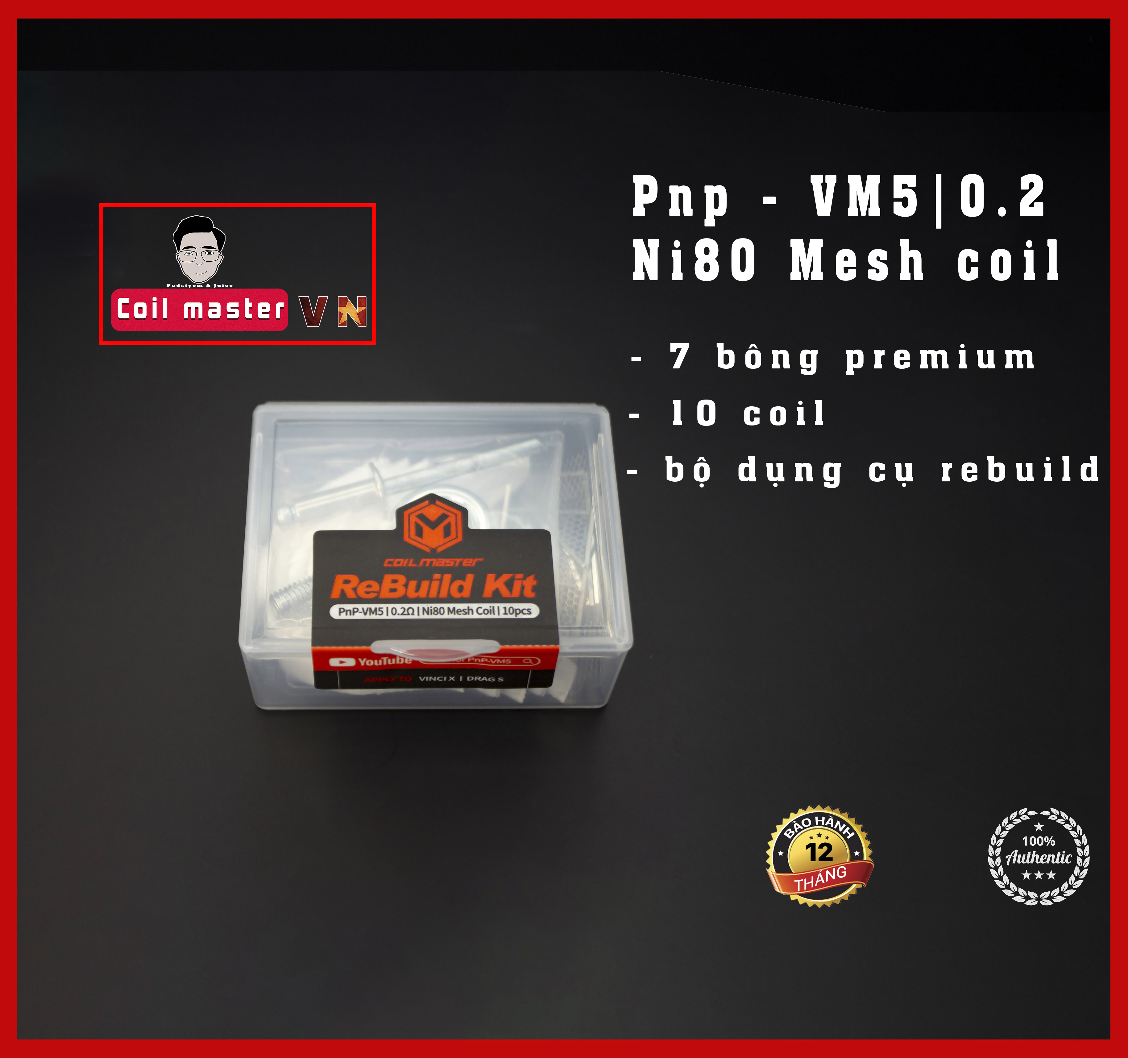 Bộ rebuild kit pnp-vm5 0.2ohm - rebuild occ 0.2 cho vinci/drag/argus/oxva/zeus