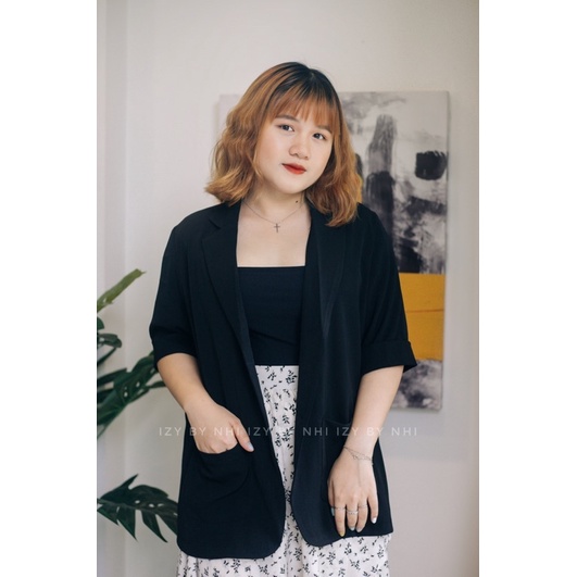 Áo khoác blazer bigsize tay lỡ có túi - blazer big size thiết kế - izy by nhi