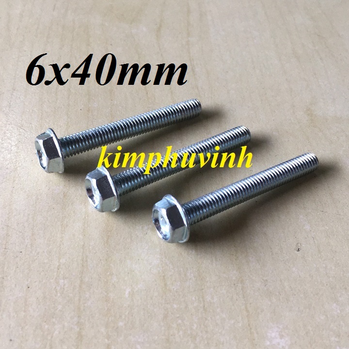 50 CON - M6x40mm BULONG LIỀN LÔNG ĐỀN - BULON LÔNG ĐỀN 6LI