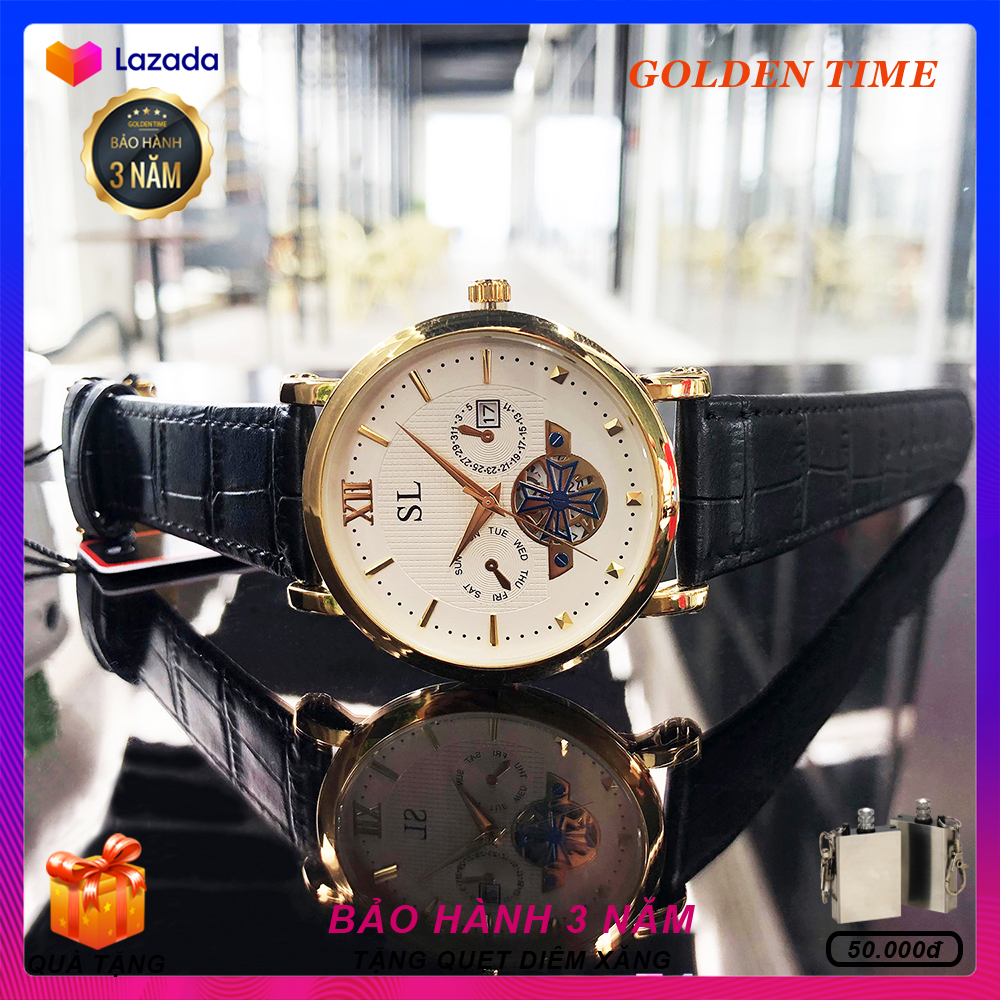 Đồng hồ Nam SL 5083G, Dây da, Full hộp, thẻ bảo hành 3 năm, Mặt Sapphire chống xước, chống nước