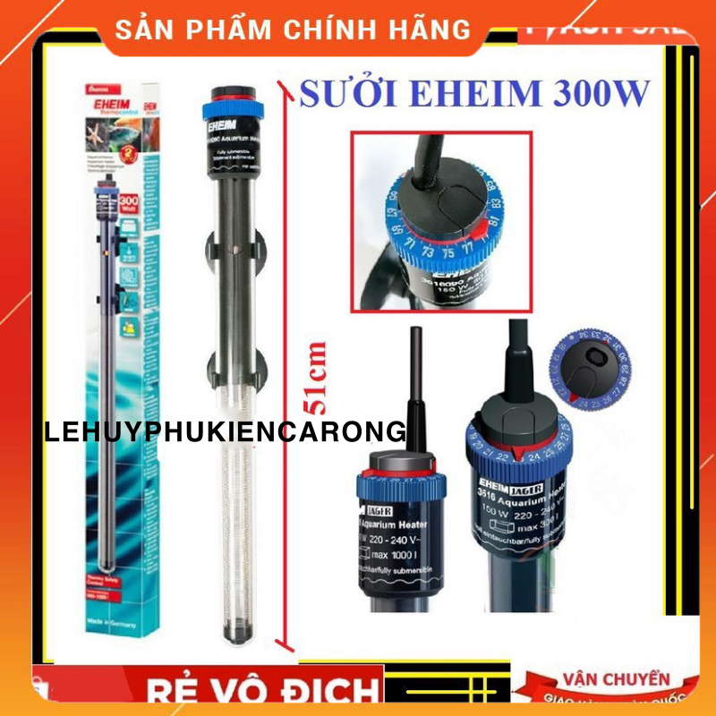 "Hoàn tiền đến 10%" Sưởi Bể Cá EHEIM Tự Ngắt Điện Công Suất 300w Hàng Chính Hãng Đức BH 3 Năm