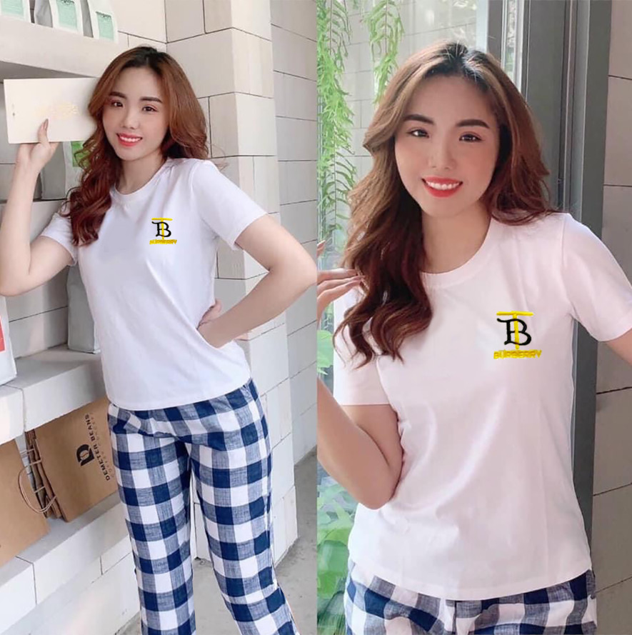Đồ bộ thun THÊU CHỮ BT thời trang CHẤT THUN COTTON MỀM MỊN