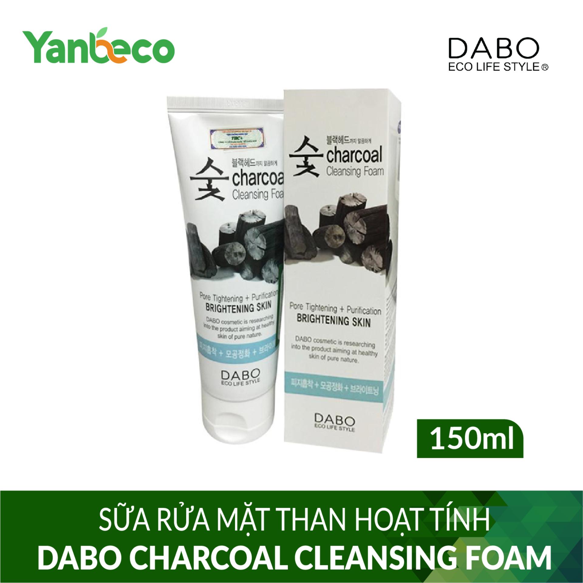 Sữa rửa mặt than hoạt tính dabo charcoal cleansing foam 150ml