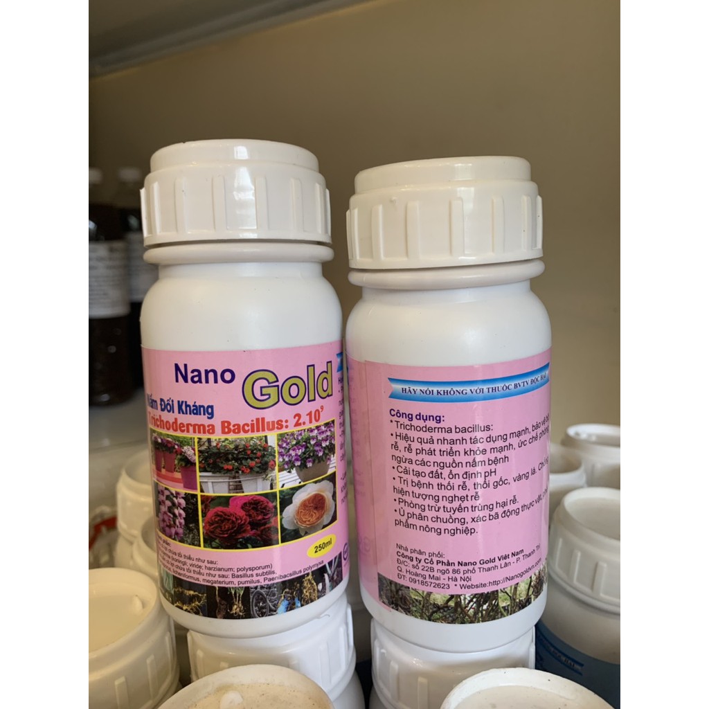 Chế Phẩm Nano Gold Nấm Đối Kháng Trichoderma Bacillus 2.10^9 Lọ 250Ml