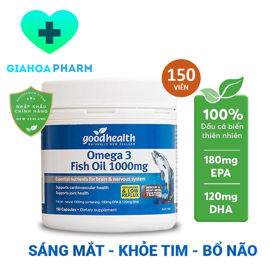Viên uống dầu cá Goodhealth Omega 3 Fish Oil 1000mg tốt tim mạch, não