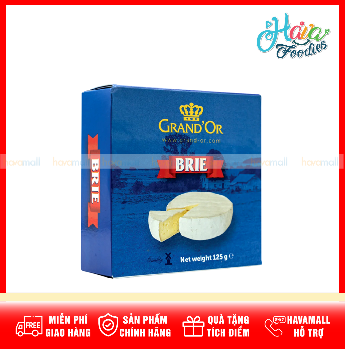 [HOÀN TIỀN MAX 10%] [CHỈ GIAO HỎA TỐC 2H TẠI HCM] Phô Mai Brie Grand’Or 125gr – Brie Cheese