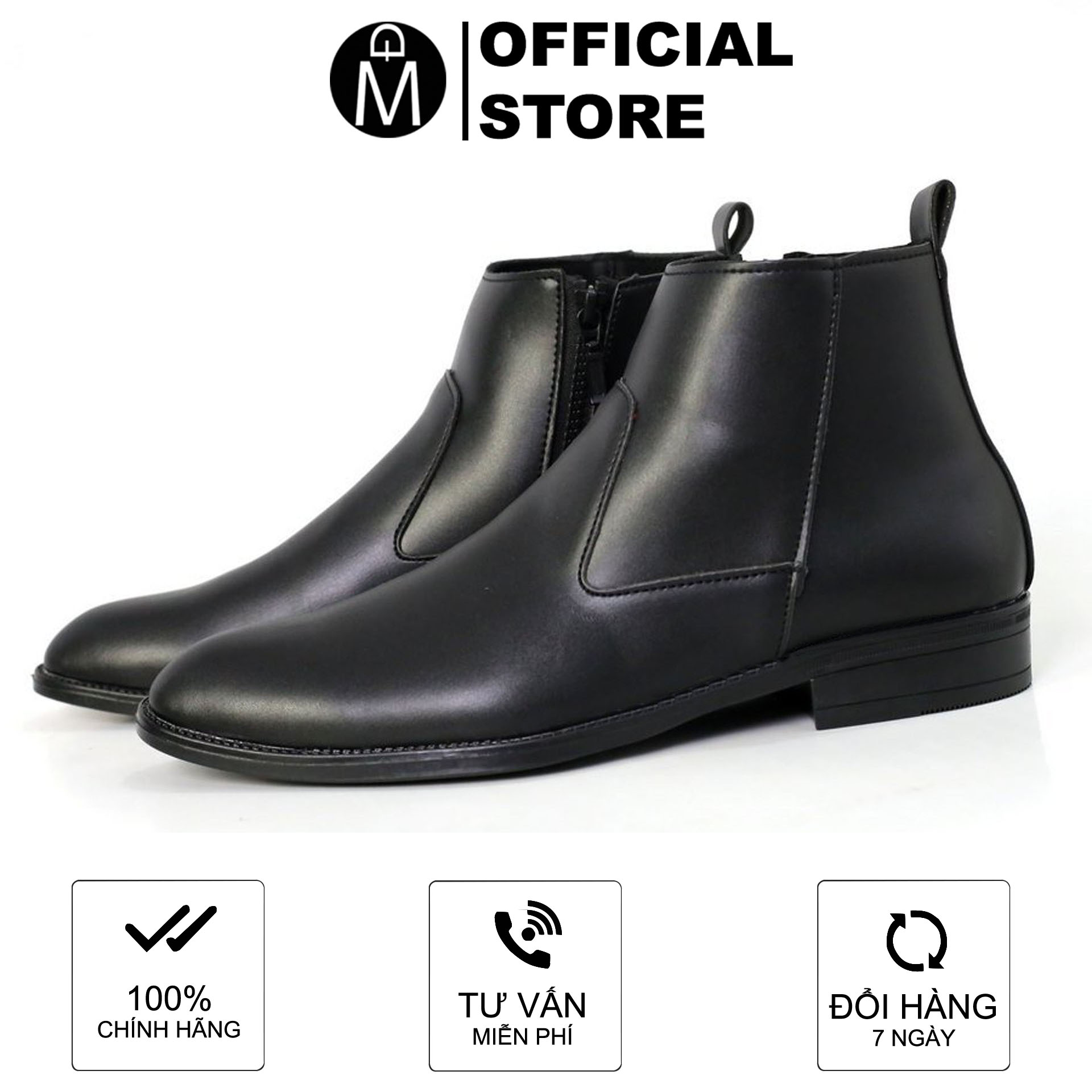 Chelsea boots da thời trang MĐ G1093 da lì chống nhăn, có may đế