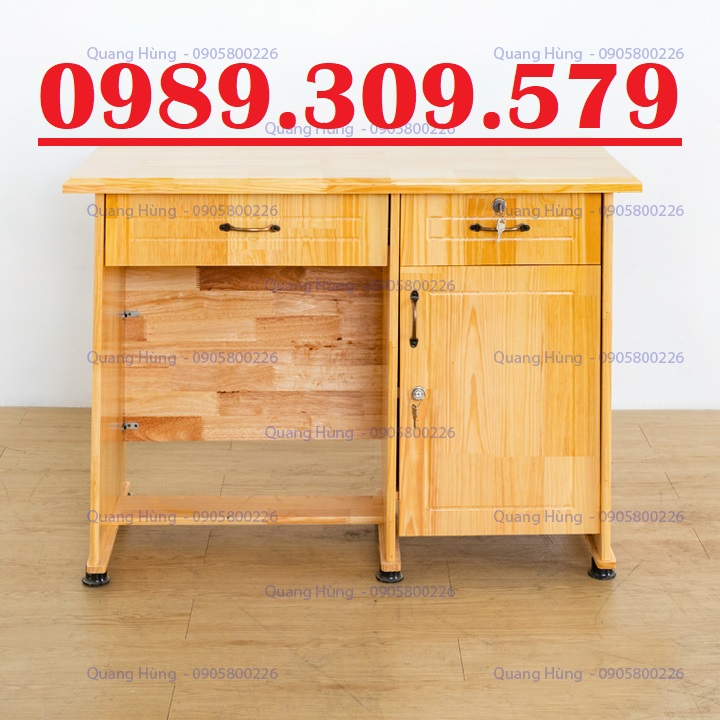Bàn làm việc gỗ thông tự nhiên ngang 1m cao cấp hcm