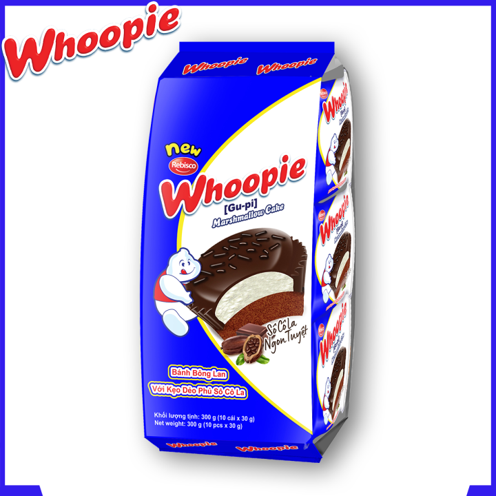  Bánh Bông Lan Whoopie Với Kẹo Dẻo Phủ Sôcôla Marshmallow Hương Sôcôla  Gói 12 cái  