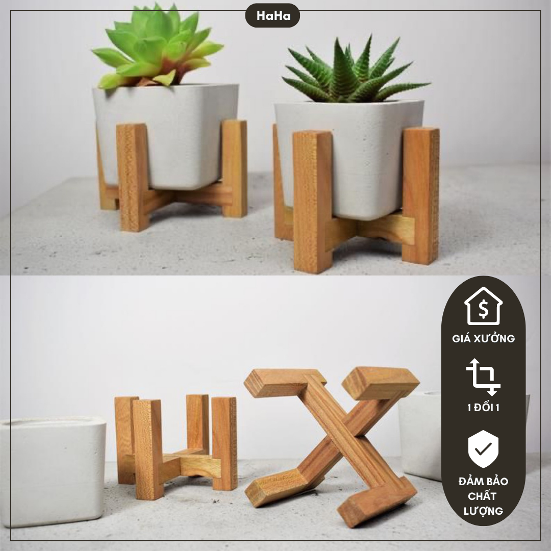 Chân gỗ kệ gỗ đặt chậu cây để bàn đôn gỗ decor ccg01-xs