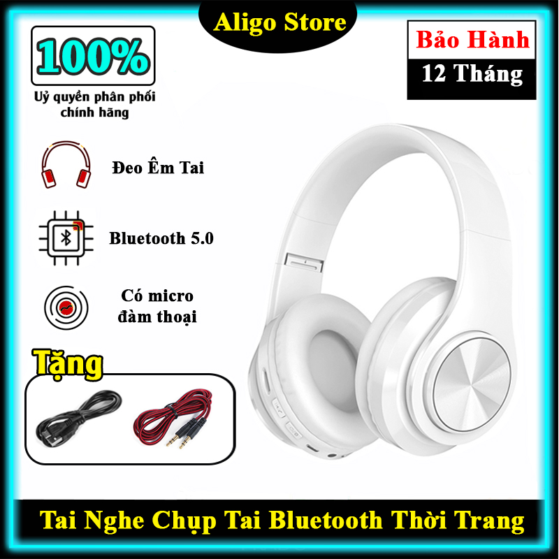 Tai nghe chụp tai không dây, tai nghe Bluetooth có mic đàm thoại- Bảo hành 12 tháng