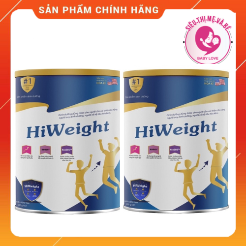 Combo 2 hộp sữa bột HiWeight hỗ trợ tăng cân hộp 650g