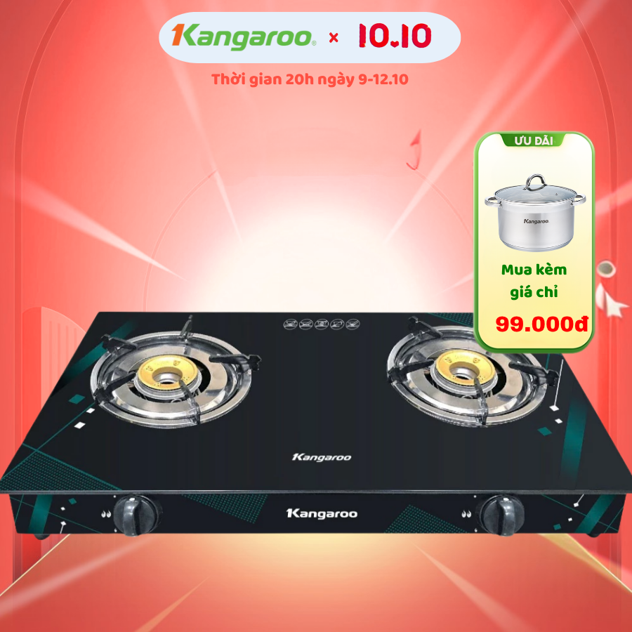 [ĐỘC QUYỀN ONLINE] Bếp gas đôi dương kính 2 lò Kangaroo KGGS69G2E