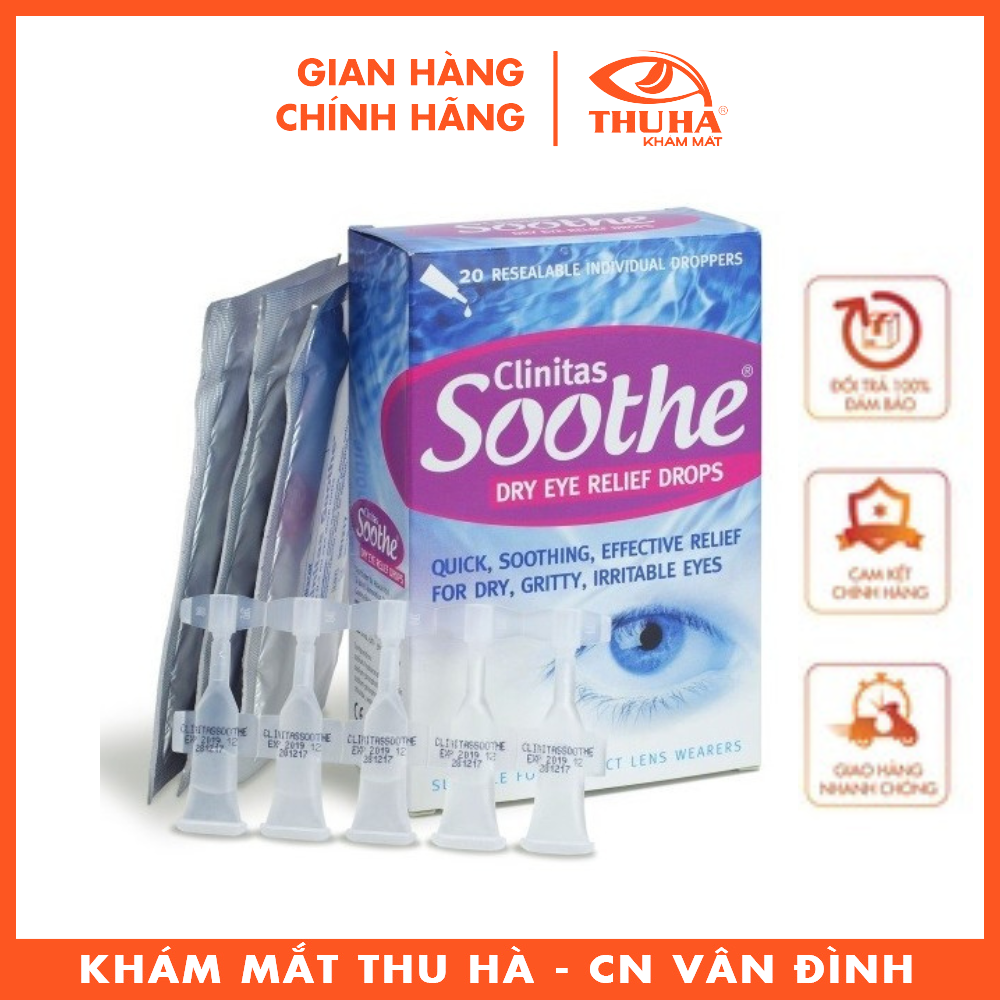 Dung dịch nhỏ mắt clinitas soothe® 0.4 - hộp 20 ống - italy