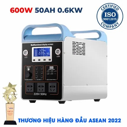 Bộ Lưu Điện 220V 600W Năng Lượng Mặt Trời Pin 50AH, trạm sạc 220v-600w 50ah, trạm sạc dự phòng 600w-50ah.